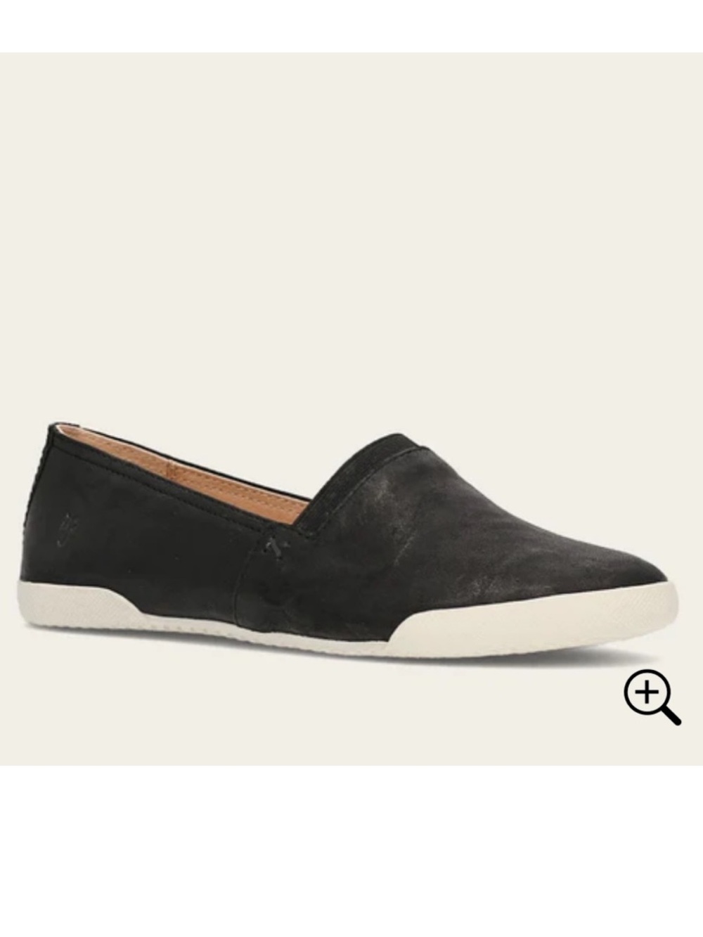 FRYE Melanie🖤Black LEATHER SNEAKERS LOAFERS Slip On Size 9.5